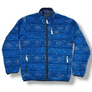 PATAGONIA Deep Pile Synchilla Classic Retro X Cardigan Choolie Bandana Blue